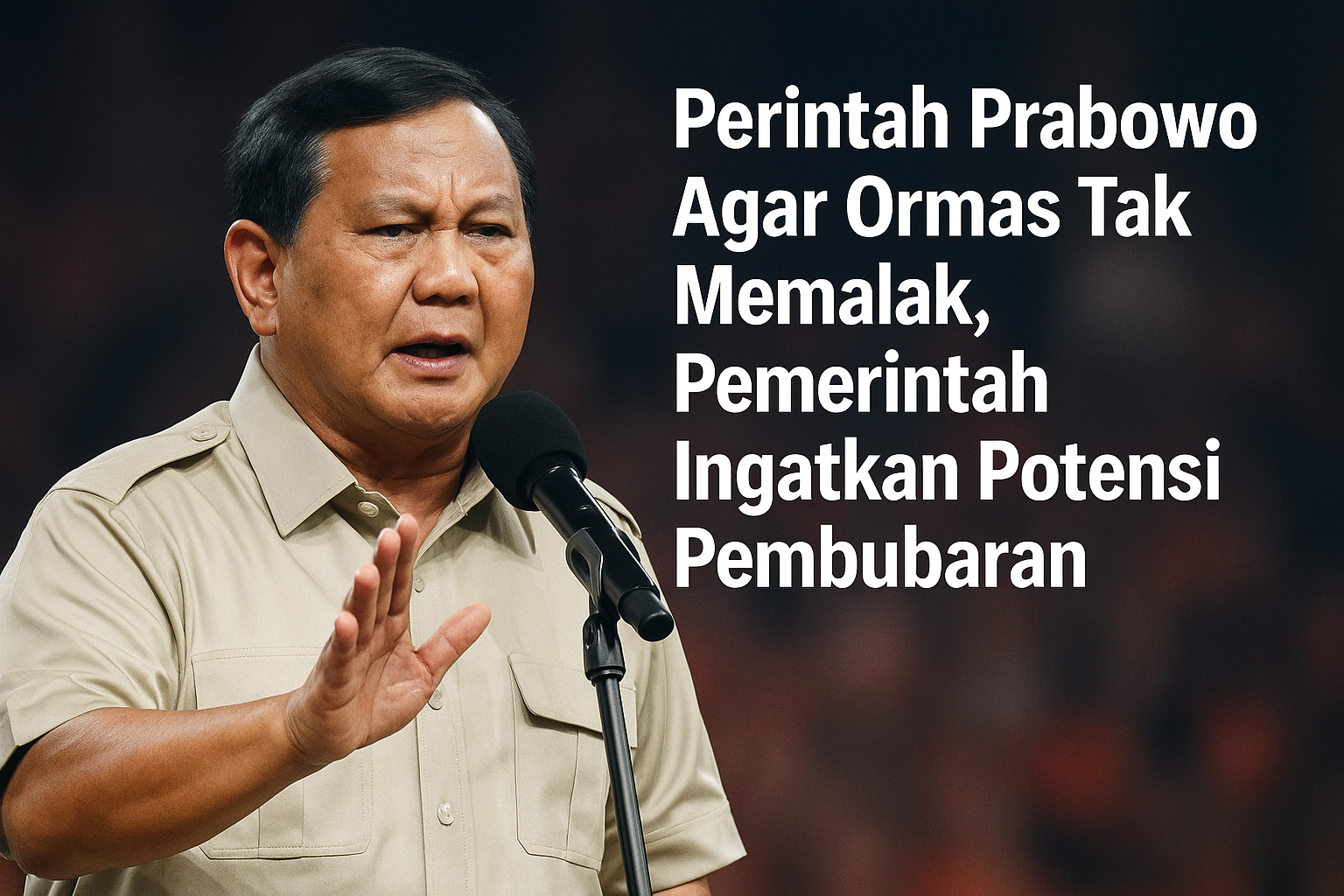 Perintah Prabowo Agar Ormas Tak Memalak, Pemerintah Ingatkan Potensi Pembubaran