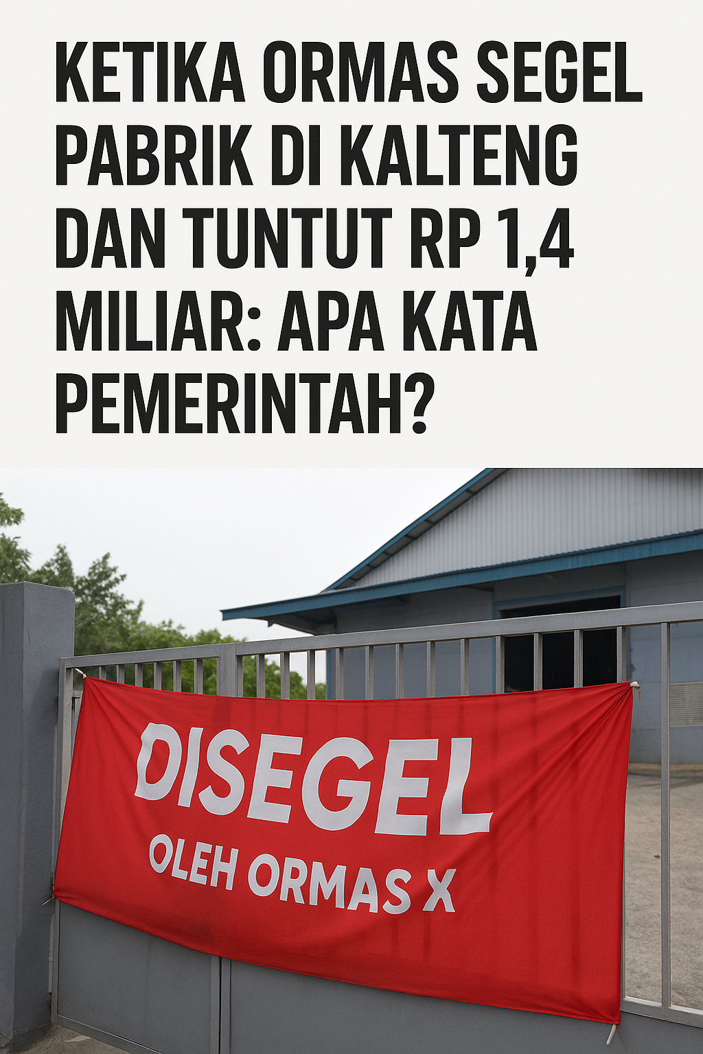 Ketika Ormas Segel Pabrik di Kalteng dan Tuntut Rp 1,4 Miliar, Apa Kata Pemerintah?