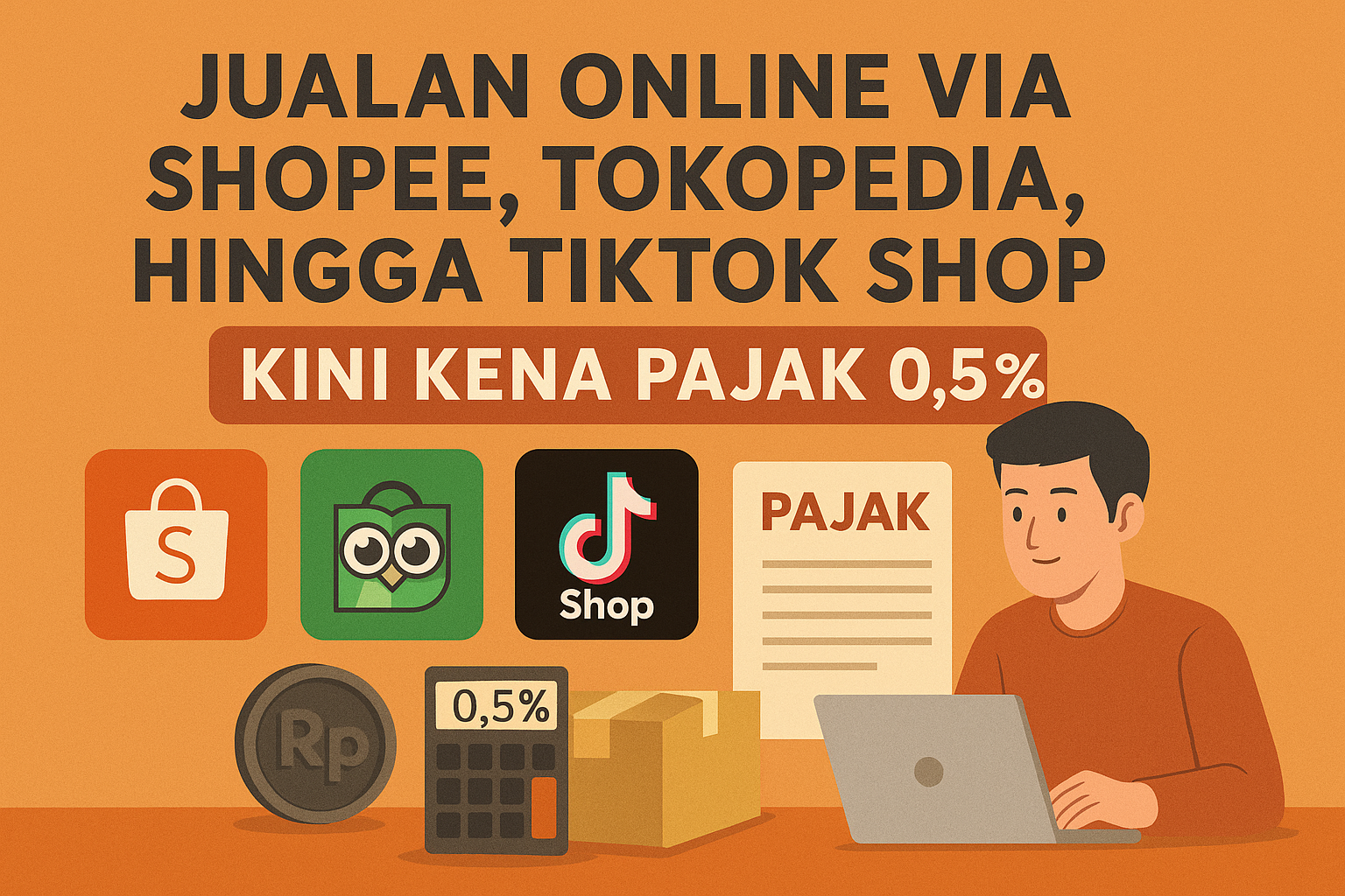 Jualan Online via Shopee, Tokopedia, hingga TikTok Shop Kini Kena Pajak 0,5%